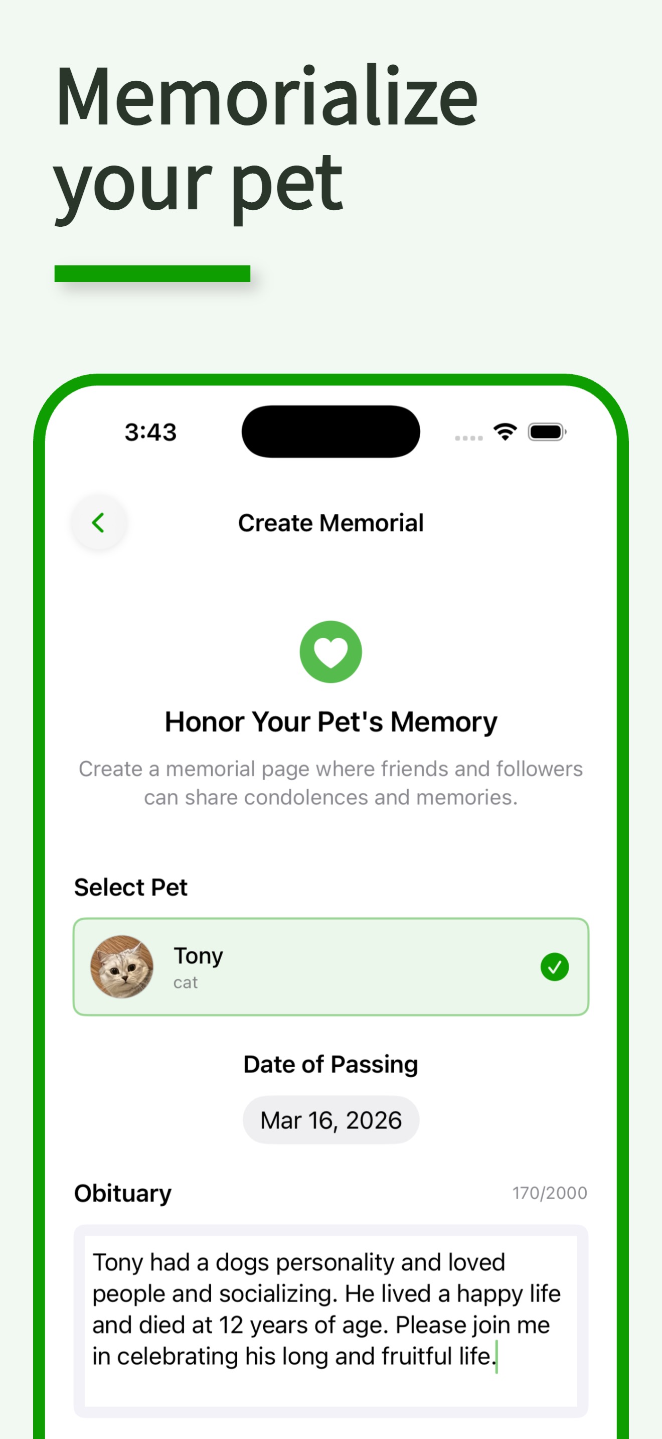 Memorialize your pet